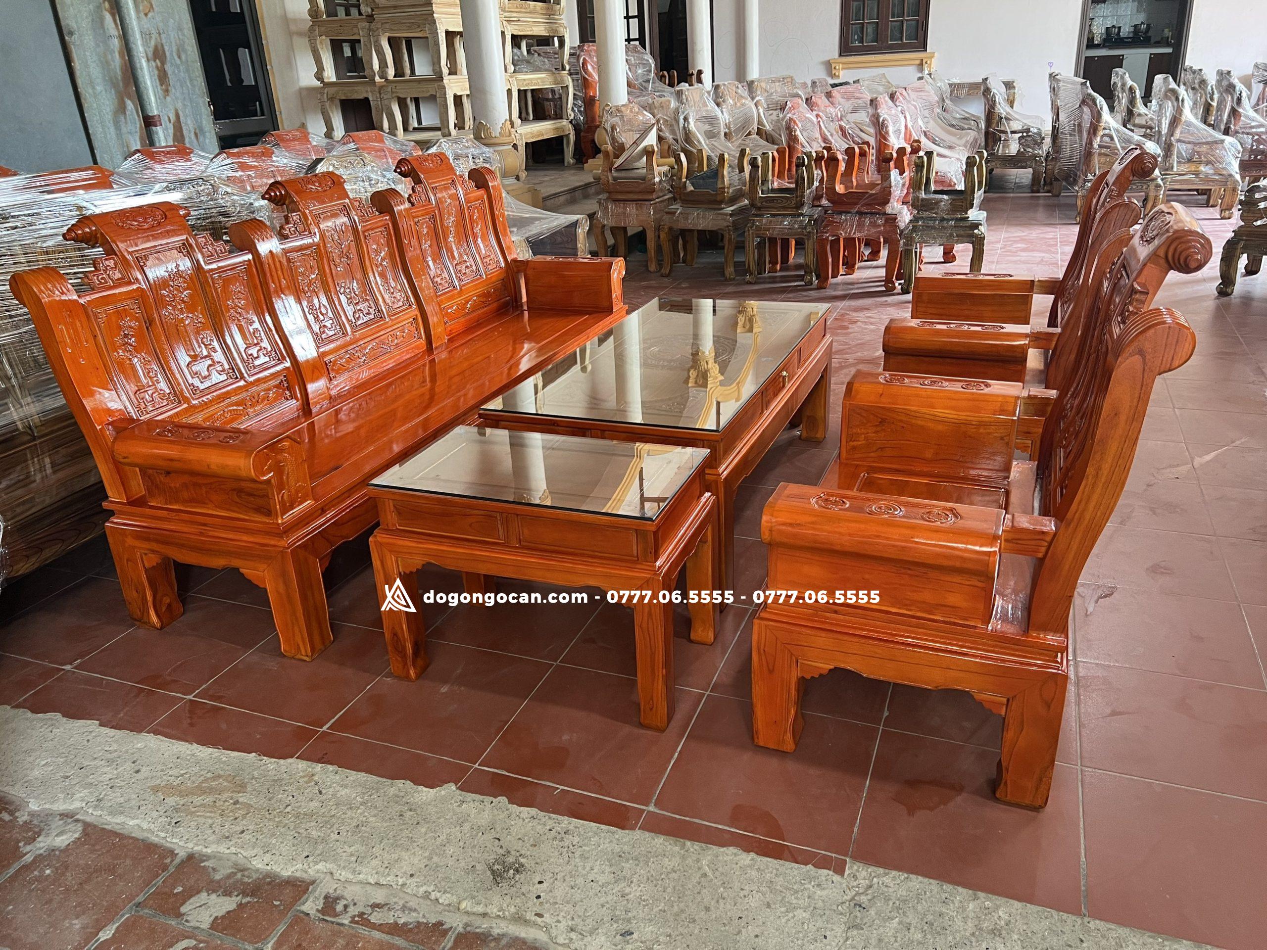 Bộ bàn ghế phòng khách gỗ xoan ta âu á hộp chương cuốn thư 2 Bộ bàn ghế phòng khách gỗ xoan ta âu á hộp chương cuốn thư