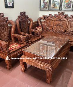 Bộ bàn ghế phòng khách nghê phượng gỗ hương 10 Bộ bàn ghế phòng khách nghê phượng gỗ hương