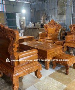 Siêu Phẩm Louis Hoàng gia chân 14 tay đặc nguyên khối gỗ gõ đỏ