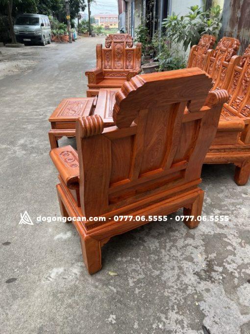 Bộ Bàn Ghế Âu Á Chương Voi vách tứ quý 6 món gỗ hương đá siêu dày dặn