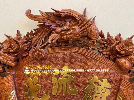 Bộ Cuốn Thư Câu Đối Gỗ Hương Đá Nam Phi 1m97 ( dát vàng đài loan )