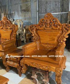 Siêu Phẩm Louis Hoàng gia chân 14 tay đặc nguyên khối gỗ gõ đỏ
