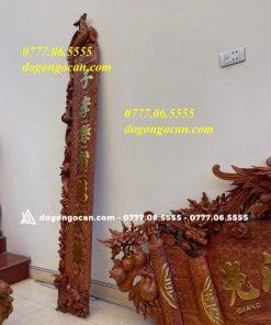 Bộ Cuốn Thư Câu Đối Gỗ Hương Đá Nam Phi 1m97 ( dát vàng đài loan )