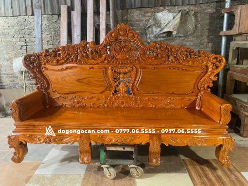 Siêu Phẩm Louis Hoàng gia chân 14 tay đặc nguyên khối gỗ gõ đỏ
