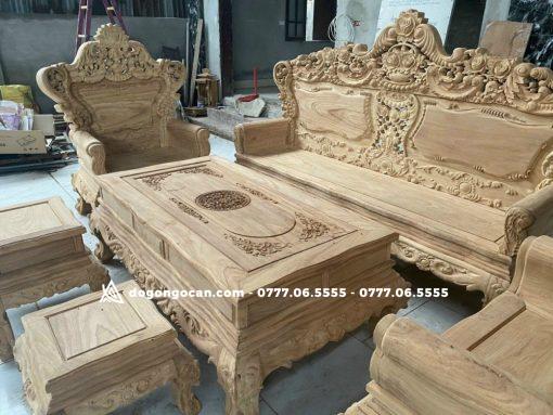 Siêu Phẩm Louis Hoàng gia chân 14 tay đặc nguyên khối gỗ gõ đỏ