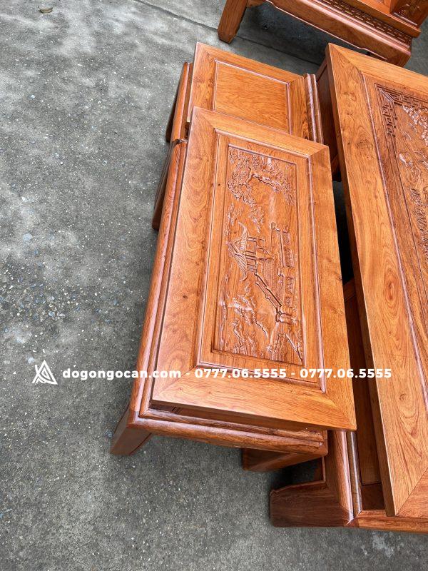 Bộ Bàn Ghế Âu Á Chương Voi vách tứ quý 6 món gỗ hương đá siêu dày dặn 5 Bộ Bàn Ghế Âu Á Chương Voi vách tứ quý 6 món gỗ hương đá siêu dày dặn