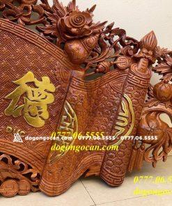 Bộ Cuốn Thư Câu Đối Gỗ Hương Đá Nam Phi 1m97 ( dát vàng đài loan )