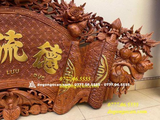 Bộ Cuốn Thư Câu Đối Gỗ Hương Đá Nam Phi 1m97 ( dát vàng đài loan )