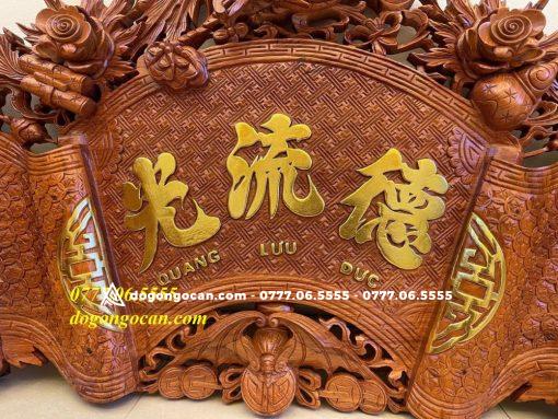 Bộ Cuốn Thư Câu Đối Gỗ Hương Đá Nam Phi 1m97 ( dát vàng đài loan )