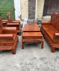 Bàn ghế phòng khách khổng tử gỗ hương đá khuôn 4cm ván 2cm