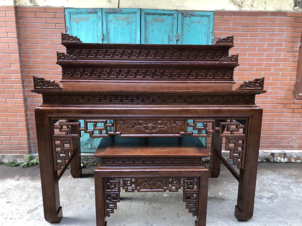 Bàn thờ 3 cấp gỗ sồi nga chân 12 mẫu như ý tài lộc 12 ban tho 3 cap go soi nga chan 12 mau nhu y tai loc KQoC