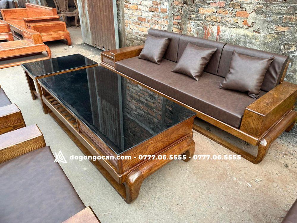 Bộ bàn ghế phòng khách sofa đùi gà mẫu đối gỗ sồi nga 5 Bộ bàn ghế phòng khách sofa đùi gà mẫu đối gỗ sồi nga