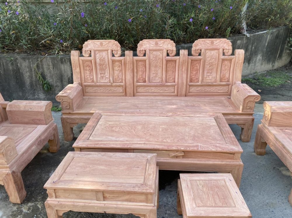 Bộ bàn ghế Âu Á chương voi gỗ hương đá nam phi 31 bo ban ghe au a chuong voi go huong da nam phi BfwJ