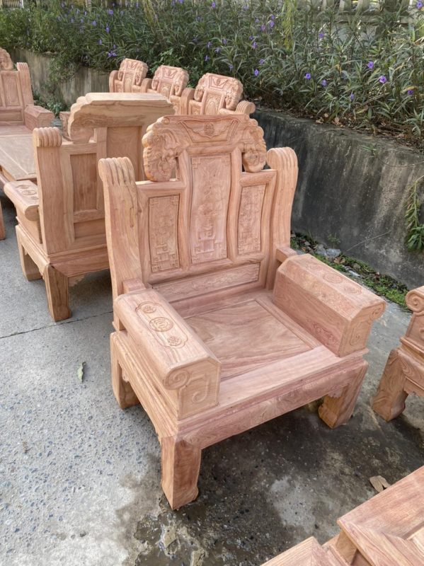 Bộ bàn ghế Âu Á chương voi gỗ hương đá nam phi 32 bo ban ghe au a chuong voi go huong da nam phi crWg