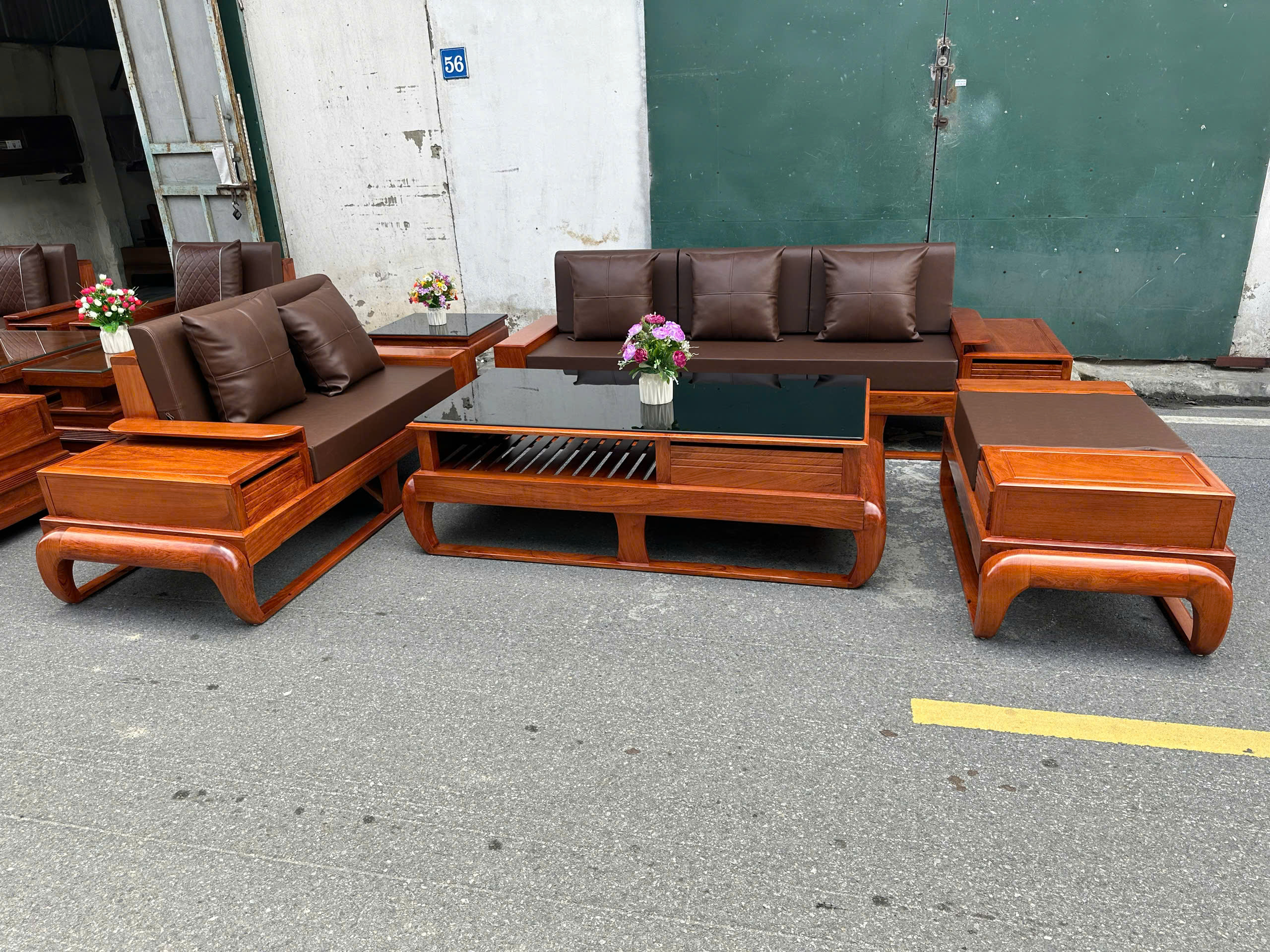 Bộ bàn ghế Sofa zito hiện đại gỗ hương đá nam phi