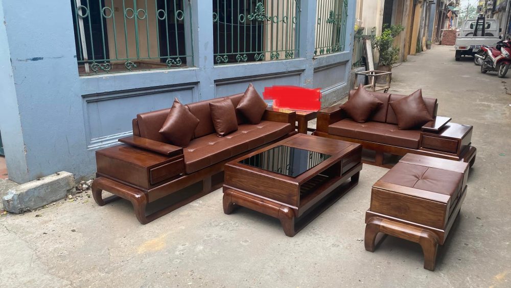 Bộ Sofa Phòng Khách Gỗ Sồi Tự Nhiên 2 Văng Hiện Đại 7 bo sofa phong khach go soi tu nhien 2 vang hien dai SEt2