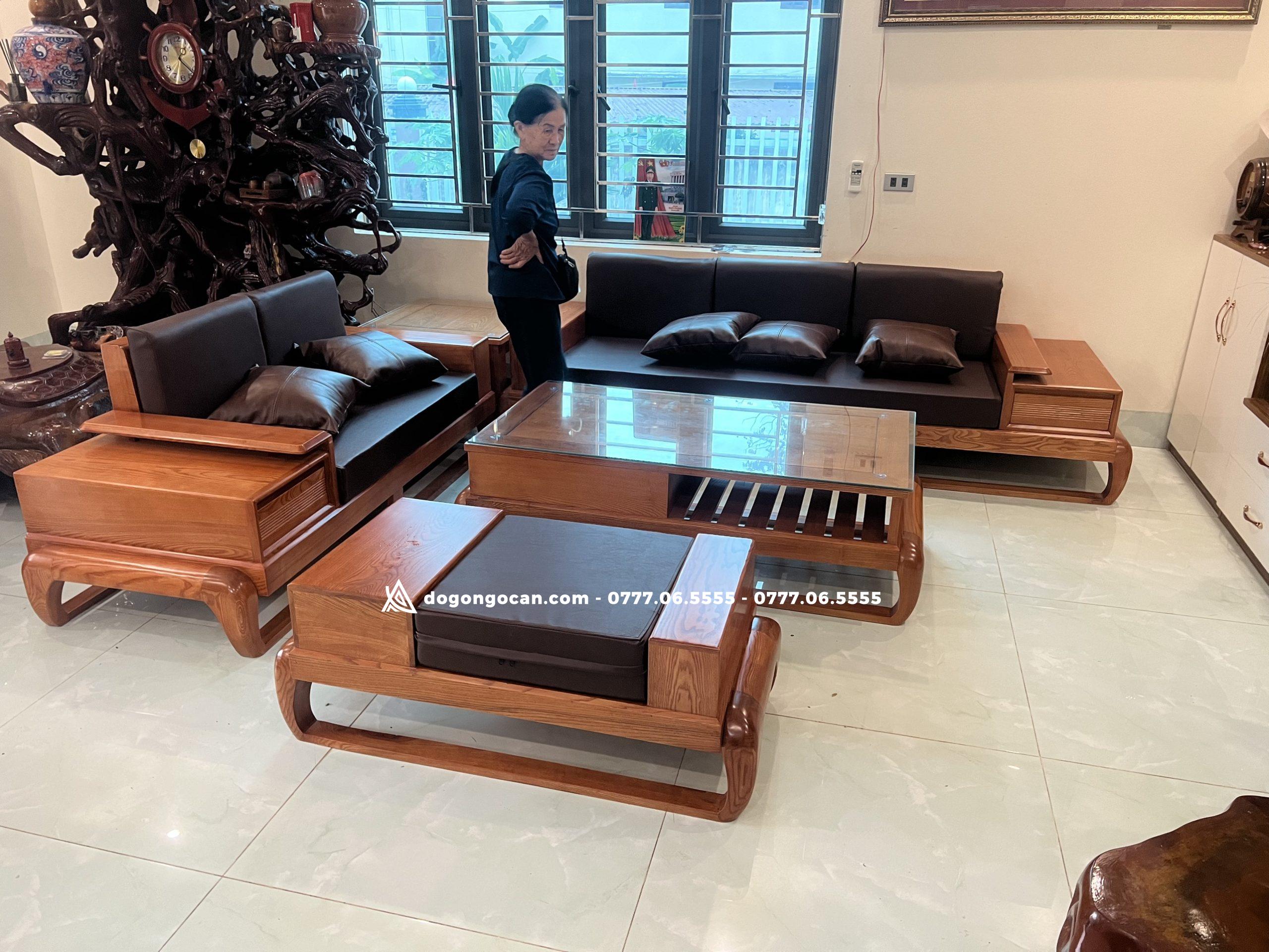 Bàn Ghế phòng khách Sofa góc zito gỗ sồi nga 7 Bàn Ghế phòng khách Sofa góc zito gỗ sồi nga