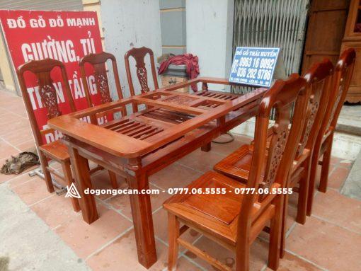 Bộ bàn ghế phòng ăn – gỗ xoan đào