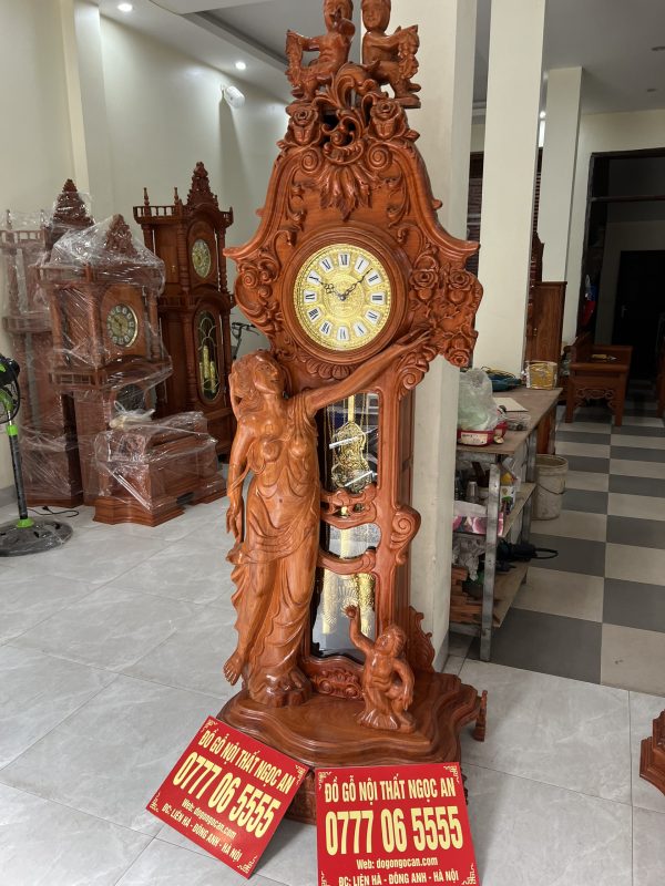 dong ho cay co tien cao 2m2 go huong da phu kien dong loai vip XQP4