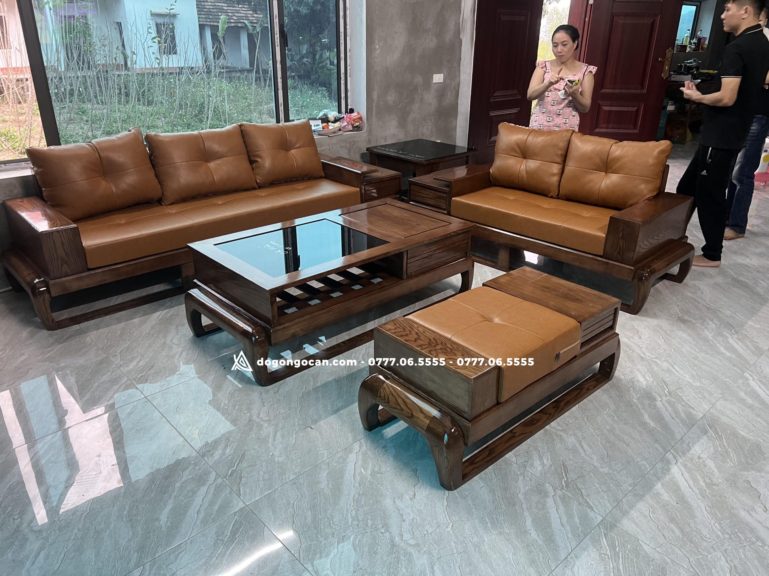 Bộ bàn ghế sofa zito gỗ sồi nga kèm đệm mút cao cấp 6 Import placeholder for 6987