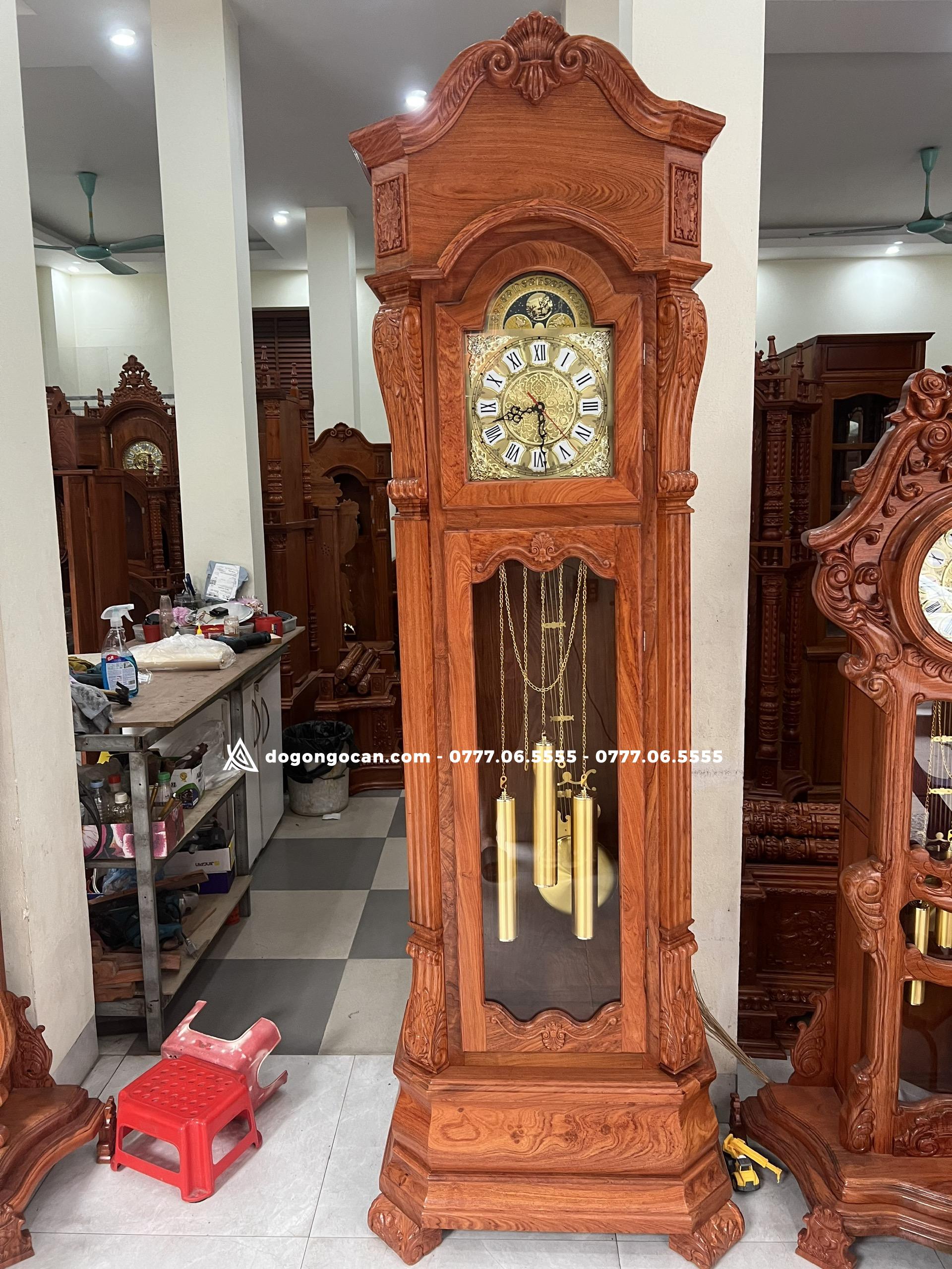 Đồng Hồ Cây hàng hộp vuông gỗ hương đá nam phi cao 2m2 1 Import placeholder for 6784