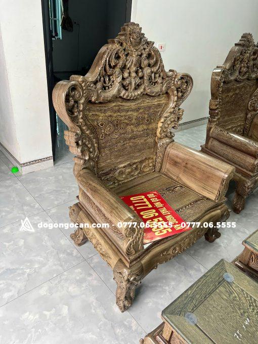 Bộ bàn ghế hoàng gia gỗ mun đuôi công mẫu mới 2025 - Hình ảnh 8