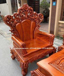 Bộ bàn ghế hoàng gia vách tảng chân 16 gỗ hương đá