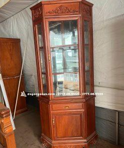 Mẫu tủ rượu trơn 60cm góc gỗ hương đá nam phi loại 1