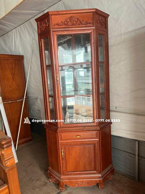 Mẫu tủ rượu trơn 60cm góc gỗ hương đá nam phi loại 1