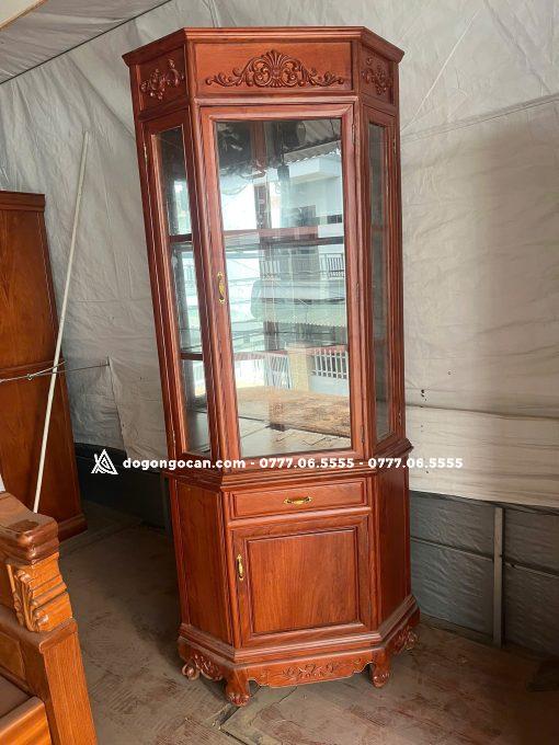Mẫu tủ rượu trơn 60cm góc gỗ hương đá nam phi loại 1