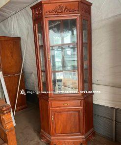 Mẫu tủ rượu trơn 60cm góc gỗ hương đá nam phi loại 1