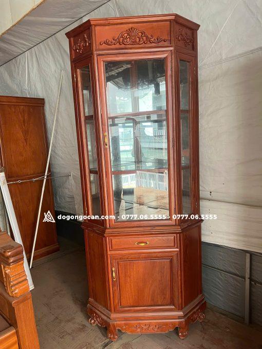 Mẫu tủ rượu trơn 60cm góc gỗ hương đá nam phi loại 1