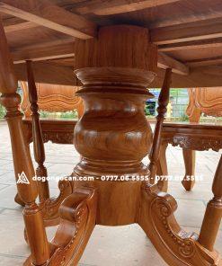 Bàn ăn tròn 1m17 vs 6 ghế louis có tay gỗ hương đá nam phi 9 21 3