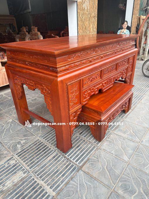 Bàn thờ án gian chân 14 gỗ gụ lào hàng đặt dày dặn
