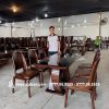 Bàn ăn chân cánh tiên gỗ sồi nga 6 ghế cánh sen mặt đệm víp